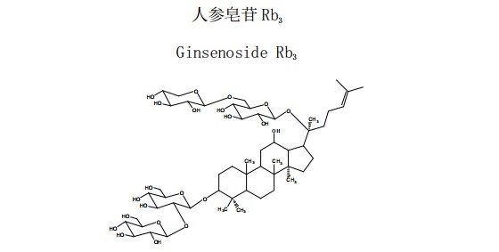 人參皂苷Rb3中藥化學(xué)對照品分子結(jié)構(gòu)圖