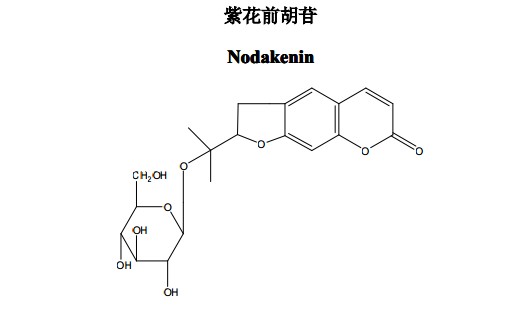 紫花前胡苷中藥化學(xué)對照品分子結(jié)構(gòu)圖