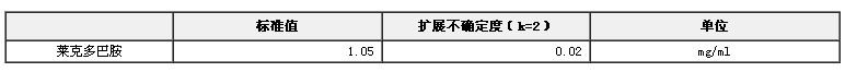 甲醇中萊克多巴胺溶液標(biāo)準(zhǔn)物質(zhì)