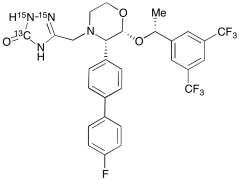 4-Defluoro-4-(p-fluorophenyl)aprepitant-13C, 15N2