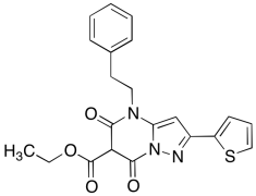 Ethyl 5,7-dioxo-4-phenethyl-2-(thiophen-2-yl)-4,5,6,7-tetrahydropyrazolo[1,5-a]pyrimidine-