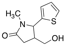 4-(hydroxymethyl)-1-methyl-5-(thiophen-2-yl)pyrrolidin-2-one
