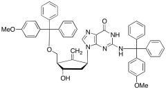 9-((1S,3R,4S)-4-Hydroxy-3-(((4-methoxyphenyl)diphenylmethoxy)methyl)-2-methylenecyclopenty